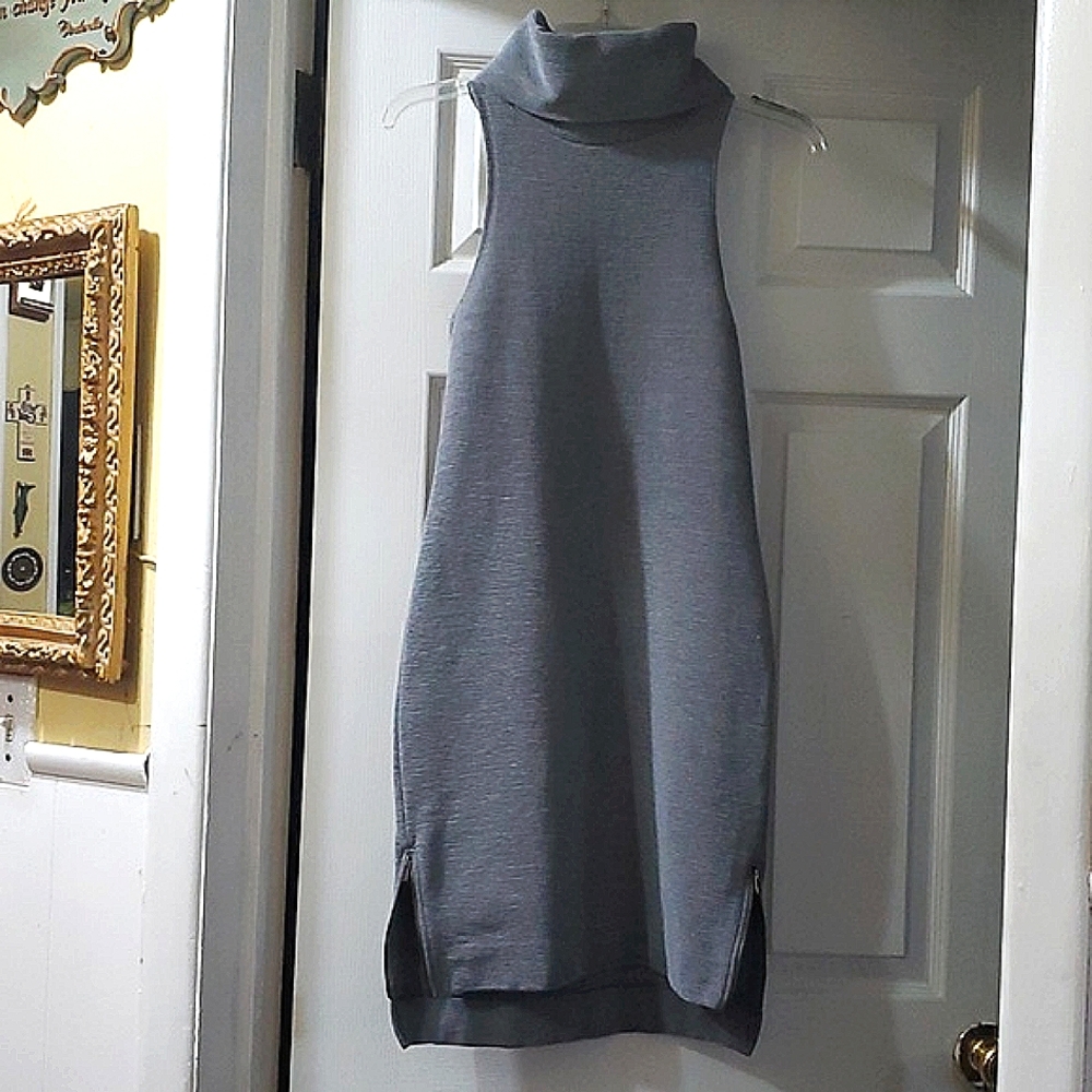 Sleeve  Turtleneck Gray Dress